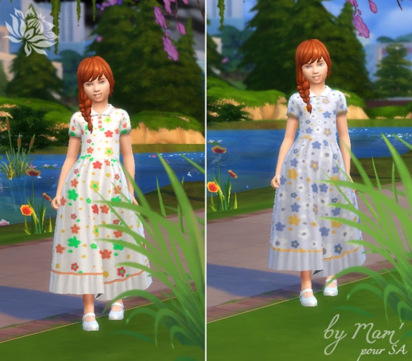 Sims 4 Floralie dress by Maman Gateau at Sims Artists
