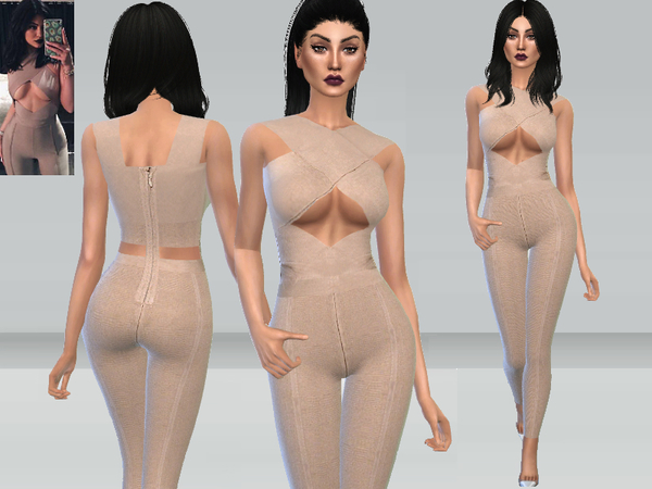 Sims 4 Kylie Jumpsuit by Puresim at TSR