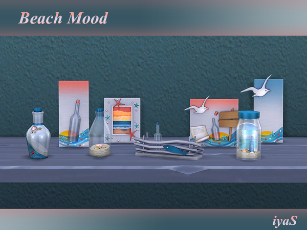 Sims 4 Beach Mood 8 cute small decorative items by soloriya at TSR