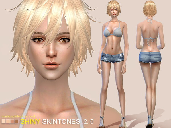 Sims 4 SHINY Skintones F2.0 by S Club WMLL at TSR