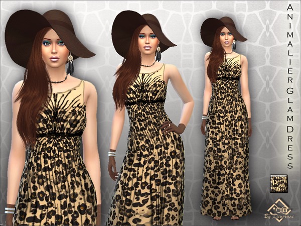 Sims 4 Animalier Glam Dress by Devirose at TSR
