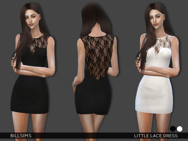 Sims 4 Little Lace Dress by Bill Sims at TSR