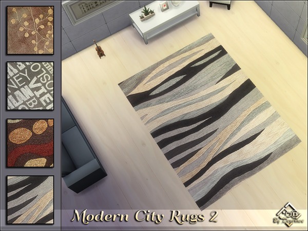 Sims 4 Modern City Rugs Set by Devirose at TSR