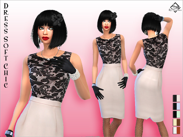 Sims 4 Dress Soft Chic by Devirose at TSR