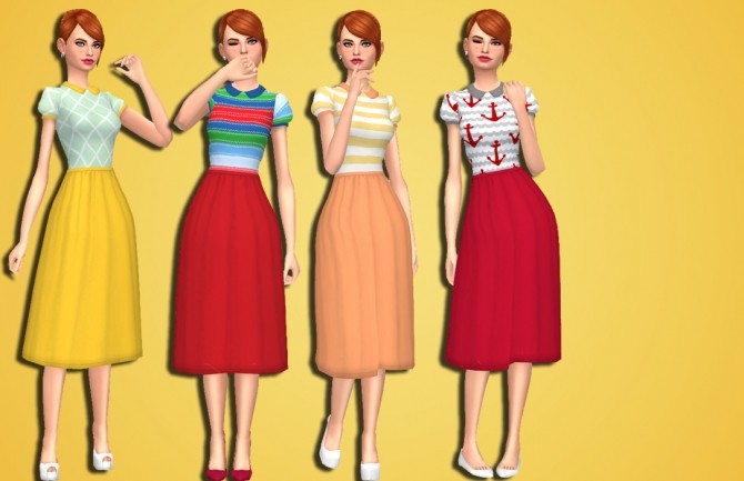 Sims 4 Blossom Dress V2 by Annabellee25 at SimsWorkshop