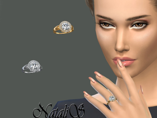 Sims 4 Double halo daimond ring by NataliS at TSR