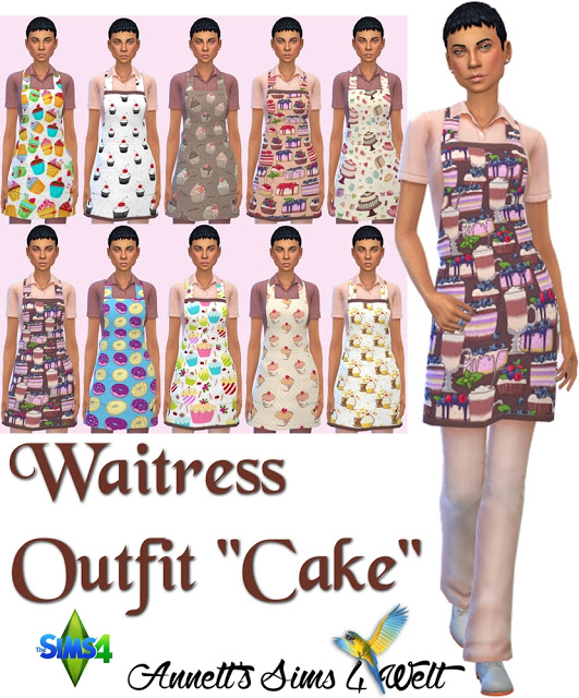 Waitress Outfit Cake at Annett’s Sims 4 Welt » Sims 4 Updates