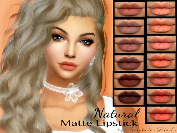 Sims 4 Natural Matte Lipstick by Baarbiie GiirL at TSR