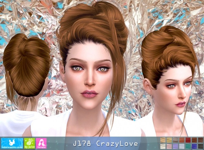 Sims 4 J178 CrazyLove hair (Pay) at Newsea Sims 4