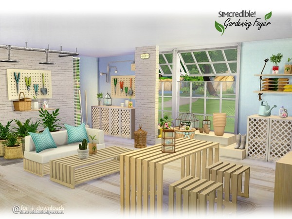 Sims 4 Gardening Foyer decor by SIMcredible at TSR