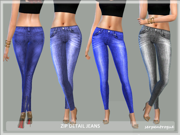 Sims 4 Detailed Jeans by Serpentrogue at TSR