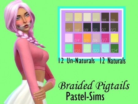 Pastel-sims Braided Pigtails by Lovelysimmer100 at TSR