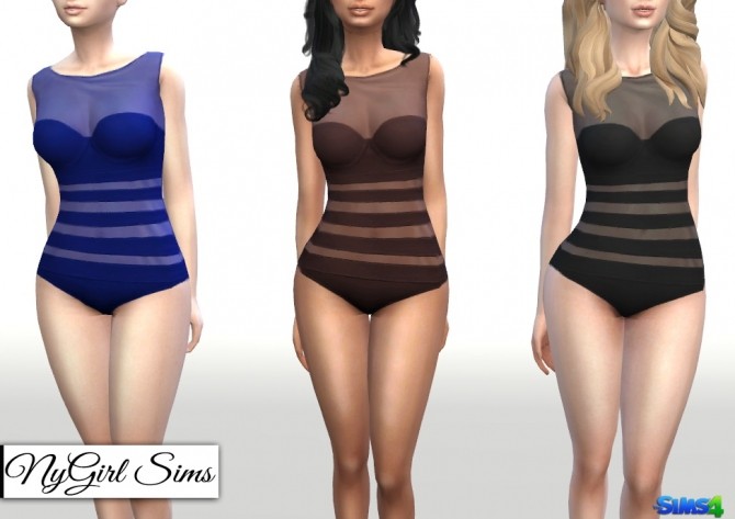 Sims 4 Sheer Panel One Piece Swimsuit at NyGirl Sims