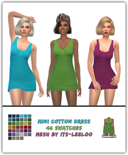 Sims 4 Mini Cotton Dress at Maimouth Sims4