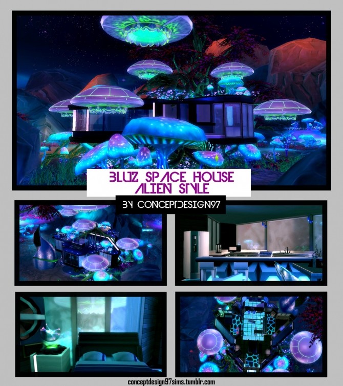 Sims 4 BLUZ SPACE Alien House at ConceptDesign97