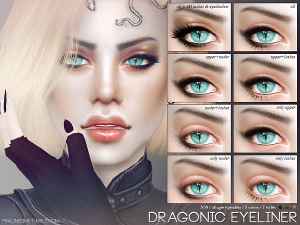 Sims 4 Dragonic Eyeliner N38 by Pralinesims at TSR