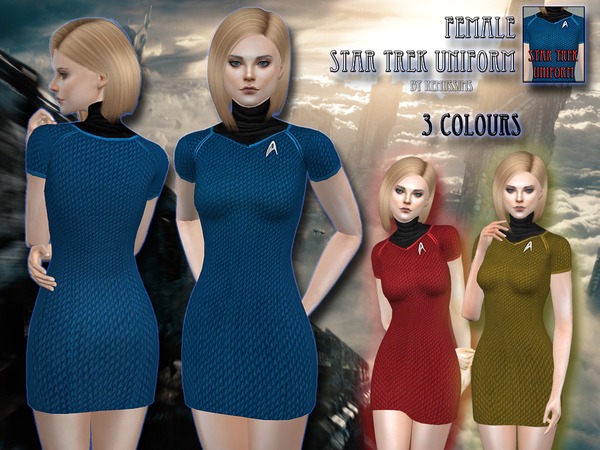 Sims 4 Female Star Trek Uniform by RemusSirion at TSR