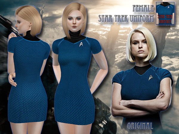 Sims 4 Female Star Trek Uniform by RemusSirion at TSR
