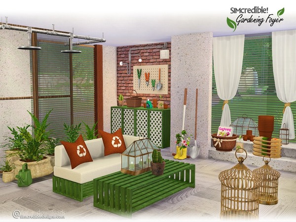 Sims 4 Gardening Foyer by SIMcredible at TSR