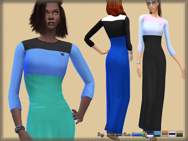Sims 4 Three Color Dress at Bukovka