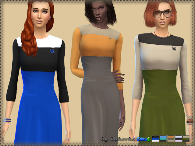 Sims 4 Three Color Dress at Bukovka