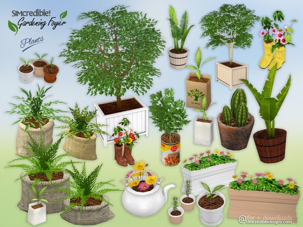 Sims 4 Gardening Foyer Plants by SIMcredible at TSR