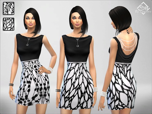 Sims 4 BeW Dress by Devirose at TSR