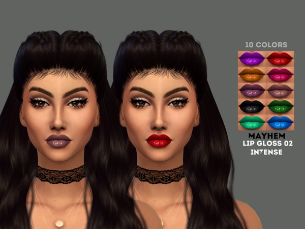 Sims 4 Lip Gloss 02 Intense by NataliMayhem at TSR
