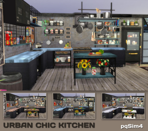 Urban Chic Kitchen by Mary Jimenez at pqSims4 » Sims 4 Updates