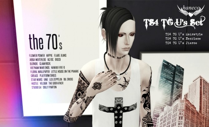 Sims 4 TG U’s hair, piercing and necklace at HANECO’S BOX