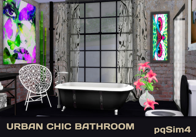 Sims 4 Urban Chic Bathroom by Mary Jiménez at pqSims4
