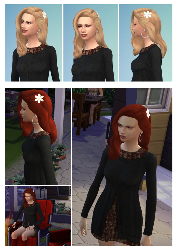 Sims 4 Classic Hair with Flower at Birksches Sims Blog