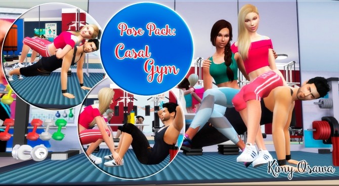 Sims 4 Kimi Osawa Poses Casal Gym at Victor Miguel