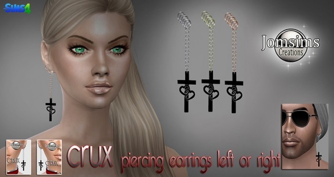 Sims 4 Crux piercing earrings at Jomsims Creations