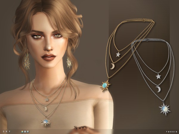 Sims 4 Sky Necklace by toksik at TSR