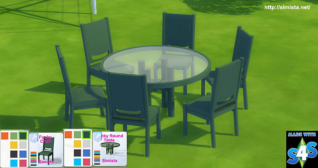 Sims 4 Funky Six Seat Outdoor Table at Simista