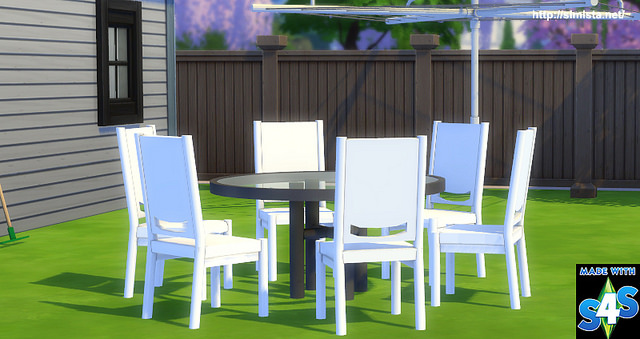 Sims 4 Funky Six Seat Outdoor Table at Simista