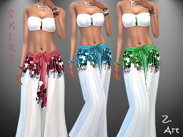 Sims 4 Exotic Set: skirt, top & necklace by Zuckerschnute20 at TSR