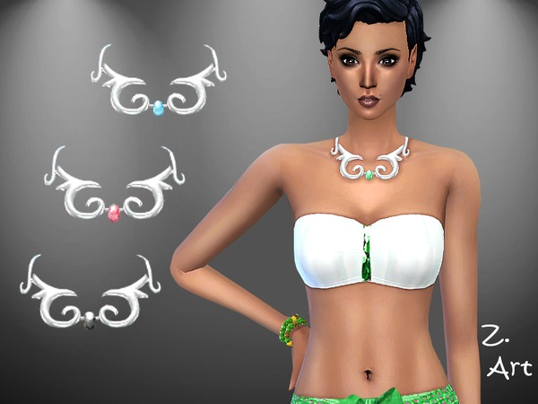 Sims 4 Exotic Set: skirt, top & necklace by Zuckerschnute20 at TSR