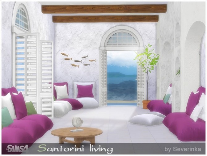 Sims 4 Santorini livingroom at Sims by Severinka