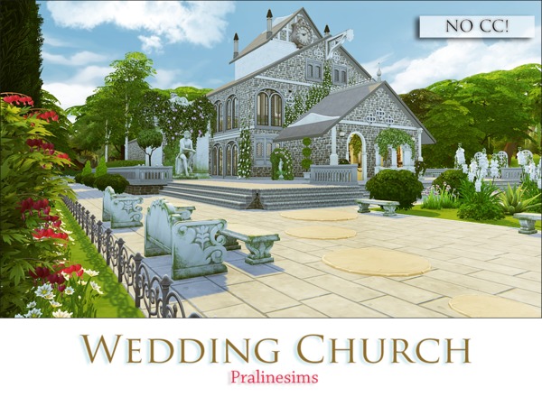 Sims 4 Wedding Church by Pralinesims at TSR