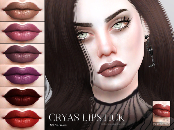 Sims 4 Cryas Lipstick N81 by Pralinesims at TSR