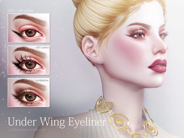 Sims 4 Under Wing Eyeliner N41 by Pralinesims at TSR
