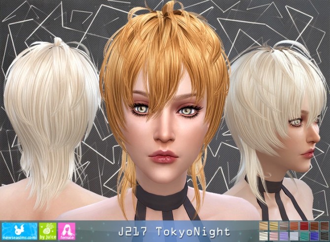 Sims 4 J217 TokioNight female hair (Pay) at Newsea Sims 4