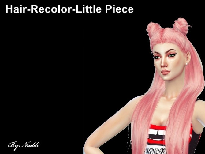 Sims 4 Hair Recolor little Piece Leah by Naddiswelt at TSR