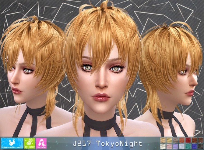 Sims 4 J217 TokioNight female hair (Pay) at Newsea Sims 4