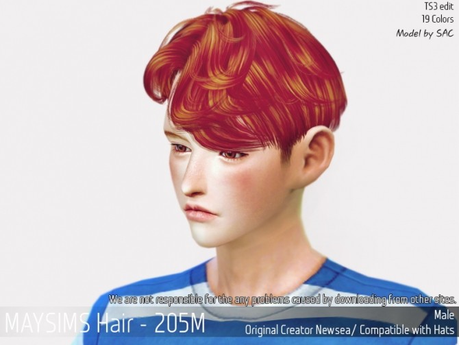 Sims 4 Hair 205M (Newsea) at May Sims