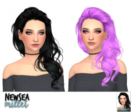 Newsea's millet, ramya & sparklers hair recolors at Nessa Sims » Sims 4 ...