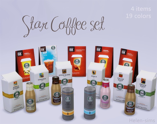 Sims 4 Star Coffee set at Helen Sims