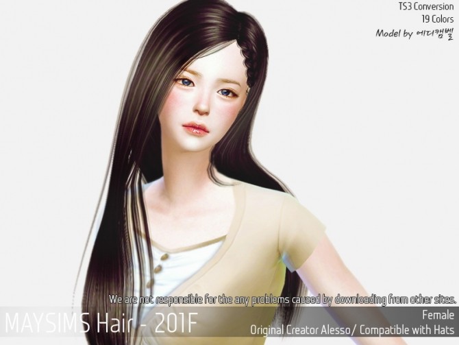 Sims 4 Hair 201F (Alesso) at May Sims